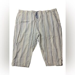 Croft & Barrow Blue Striped Seersucker Capris - 3X Plus Size